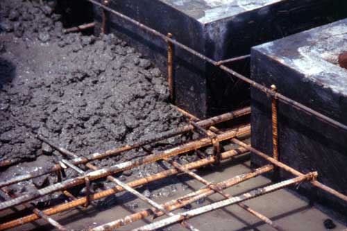 Blue metal, steel, cement � a solid base for a lightweight structure