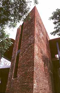 The end of the central spine of the house from where openings filter into other spaces.