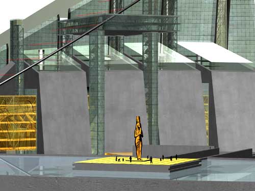 Rendered view of museum