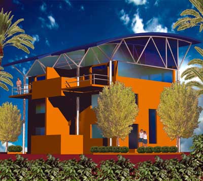 3-D model of a unit in the Creativity settlement