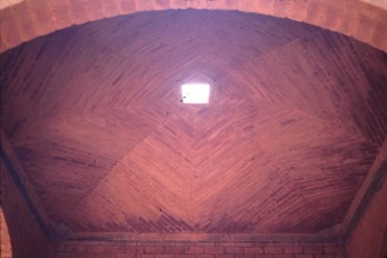 Inside view of a mud brick dome