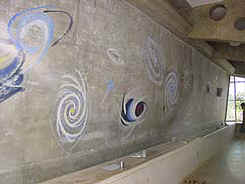 -- painting of the Sri Aurobindo Auditorium walls  --