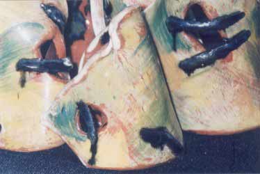 Detail of terracotta studies 6"ht, electric-fired