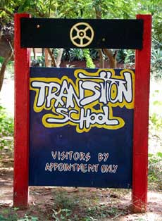 Board at the entrance of the school