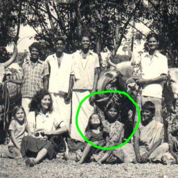 Aliamma from Pillaichavadi village, here with AuroJina on her lap...