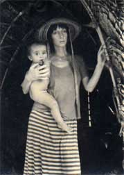 Jan, author of this article,  with her daughter Aurojina in the early 70's