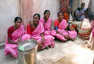Women's club members on duty