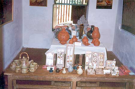 Some of the villages' handicraft units displayed samples of their products