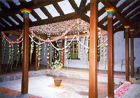 An genuine, traditional Tamil house in Sanjeevinagar, one of the viillages in Auroville's bioregion