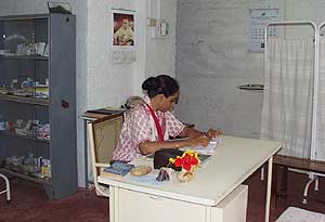 Dr. Beena in the Multipurpose Health Centre, Bharat Nivas,  2001
