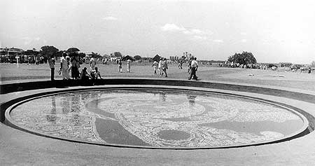The 'Kolam Pond' specially made for the inauguration