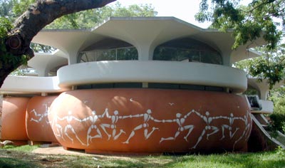Jerome Mesnager's 'White Ghosts' encircle the Centre for Further Learning.