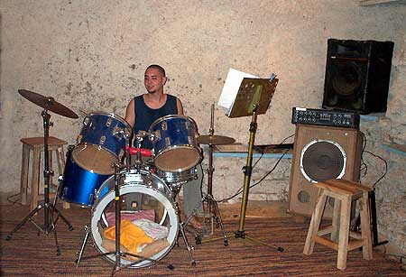 Matthia in session in the old rehearsal room