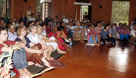 AVI Centre folks, Aurovilians and guests met for several days in Verite's spacious big hall.