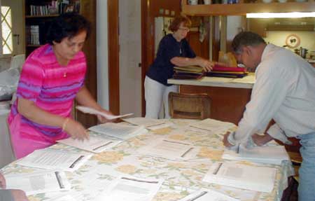 Preparations for the meeting: sorting out innumerable reports and documents, all pertaining to Auroville and the Centres