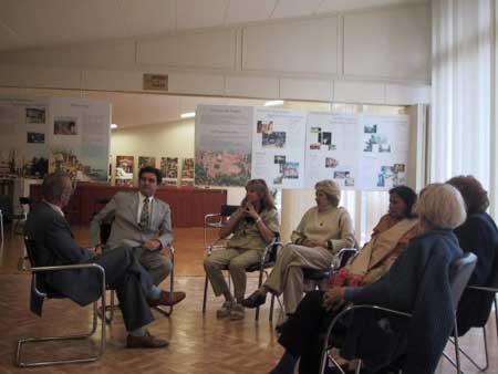 Discussion amongst the exhibition team members in Paris