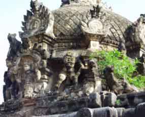 Roof detail of the 7th century Irumbai temple