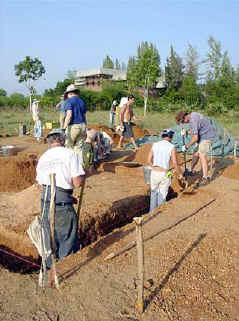 Professors and students working together in the trenches