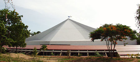 The Sri Aurobindo Auditorium, essential feature of the Bharat Nivas campus