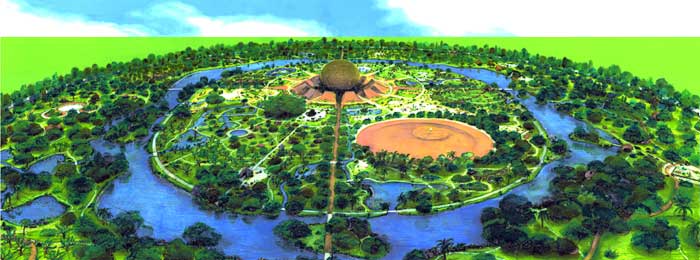 Bird's eye view of the future Gardens as seen by Paolo