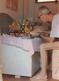 Piero at work on the Sri Aurobindo symbols