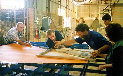 Experimentation in the glass workshop