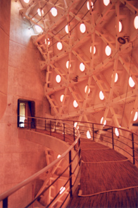 the elegant spherical shell of Matrimandir's interior
