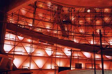 The inner skin: a sweeping soft orangish-pink glow for the structure�s interior