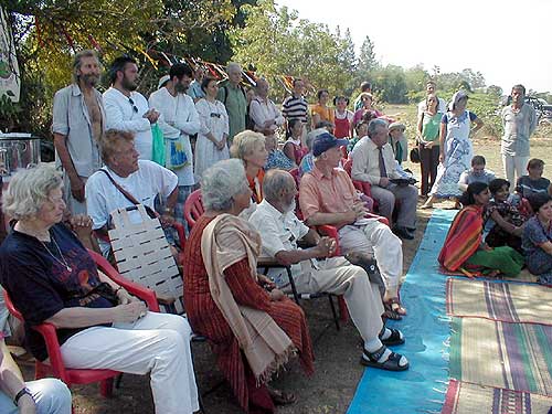 Front row: Mrs Mia Berden of AVI Netherlands; Mrs Aster Patel of AV's International Zone; guest of honour, the near-centenarian Dimitri Sergeevich; Mr Guy Rijckaerts of AV LandFund, Mr. Anatoly P. Krikunov, the Consul General of Russia in Chennai following the events..